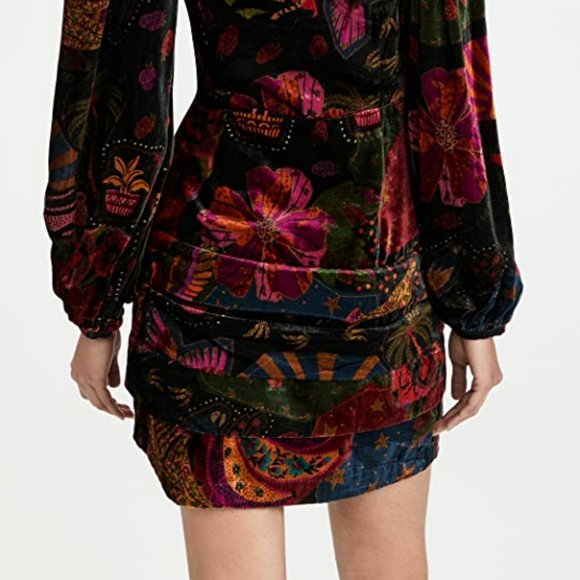 Farm Rio Crazy Mix Velvet Mini Dress - Picture 13 of 14